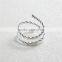 Copper Cable Twisted Open Rings Silver Plated Spiral