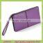 Women leather zipper clutch long wallet purse