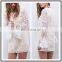 Full Lined Bell Sleeve White Lace Short Kaftan Dresses NT6724