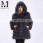 2017 Latest Design Fur Hooded Jacket Fashion Genuine Fox Fur Coat Womens Clothes