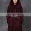 New design Merino sheep shearling fur overcoat with fox fur collar for women wear