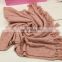 new style fashion hot sell pure colour tassle scarf wholesale