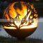 Hot Sale 2018 new design leaf pattern large metal fire pit sphere