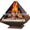 Outdoor warming firewood bowls corten steel firepit
