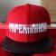 red cotton caps embroidery fun snapback cap adult