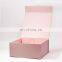 Custom bulk slot ribbon pink square magnetic closure rigid clothing subscription gift boxes