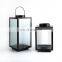 K&B Wholesale Nordic design black glass metal Christmas candle lantern with handle