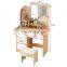 Bedroom Multifunction Wooden Dresser With Mirror And Stool