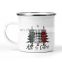Christmas Holiday Gift Cast Iron Rolled Edge 8cm Enamel Mug for Coffee