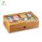 Premium Bamboo Tea Box Organizer Wood Tea Chest with Slide-Out Drawer Acrylic Window Magnet Lid Keeps Teabag Fresh