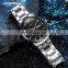 SINOBI Male Classic Black Dial Watches S9834G Dual Calendar Window Man Wrist Watches Business Man Steel Watch