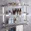3 Tier Wall bathroom Rack Bathroom Shelf Stainless Steel Hanging Rack Shampoo Storage Organizer Towel Rack Shelves No Drilling