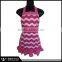 Colorful Circles And Blue Ruffled Chevron Apron