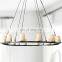 Copper Industrial Style Glass Lampshade Chandelier Ceiling Light Fixture For Living Dining Room Bedroom Kitchen Island Foyer