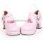 7.5 cm heel beautiful white leather lolita shoes for girls