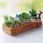 wooden planter box succulent plants in pots