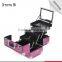 Aluminum makeup case handle Cosmetic Organizer Storage cosmetic case for travel