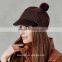 women custom winter hats with ball on top promotional caps and hats