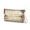 Fashion lady gold leather clutch bag custom ladies purse party clutch bags