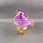 Fashion Vintage Antique Ajustable Golden Plated Druzy Geode Agate Statement Wide Ring