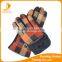 2016 wholesale decent spandex velvet checker gloves with leather belt