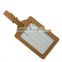 Higher quality nubuck cowhide tan genuine leather luggage tag straps