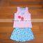 Hot sela in China cotton cherry blossom vest girls suit t-shirt+dress