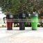 14oz Custom non-spill coffee thermos plastic travel mug with handle and lid
