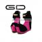 GDSHOE new fashion PU ladies fancy wedge shoes sandals best selling sandals