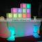 Coomercial furniture led colorful lamp high bar table and chairs
