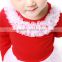 High Quality Children Vintage Christmas Clothing Cotton Clothes Outfit Wholesale Red White Stripe Outfit For Baby Girls