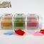 flat top 3/set scented candles soy candles in square jar holder with PVC package