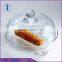 high quality clear glass cake stand with dome