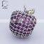 SILVER CHARM WITH FANCY RED CUBIC ZIRCONIA AND GREEN CRYSTAL Charm 791485CFR