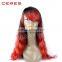 Bleached Knots Ombre Red Full Lace Wig, 180% Heavy Density European Hair Full Lace Wig