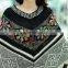 2015 new winter Color matching tassel loose bat sleeve knit sweater shawl female cape coat