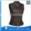 Factory Price Sleeveless Leather Sexy Vest With Zippers