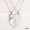 Fashion Valentine's Gift Wings Silver Plated Couple Necklace For Wholesale