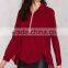Custom Red Long Sleeves Shirt, Women Blouses 2016 New Designs