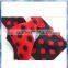 100% cotton red and black spotty baby knit scarf