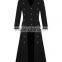 Pentagramme Mens Steampunk Military Trench Coat Long Jacket Black Gothic