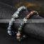 Hot Antique Crystal Rhinestone Leopard Head Lava Stone Buddha Bracelet