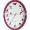 Oval wall clock with bird sound