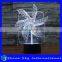 Acrylic Windmill Shaped 3D LED Night Light Creative Stereoscopic 7 Colors Flashing Touch LED Night Light
