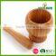Custom Bamboo Garlic Pot and Tool,wood Mortar Pestle