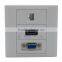 HDMI, VGA, RJ45 wall plate with backside female to female connection
