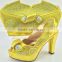 African matching yellow shoes and bags set for women party
