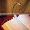 Rechargeable Book Reading Light With 4 LED Bulb and Clip Gooseneck