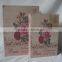 antique wooden book box with linen printing covered