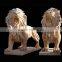 Marble Standing Lion Statue For Garden / Outdoor Use